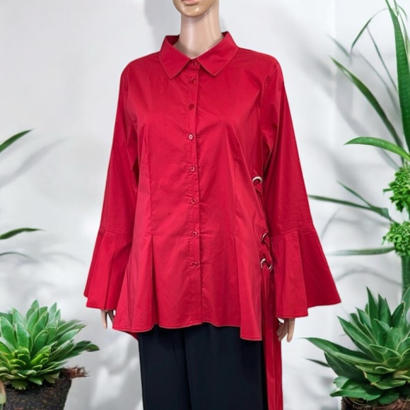 Midnight Velvet “Serena” Red High-Low Tunic - Picture 2 of 16